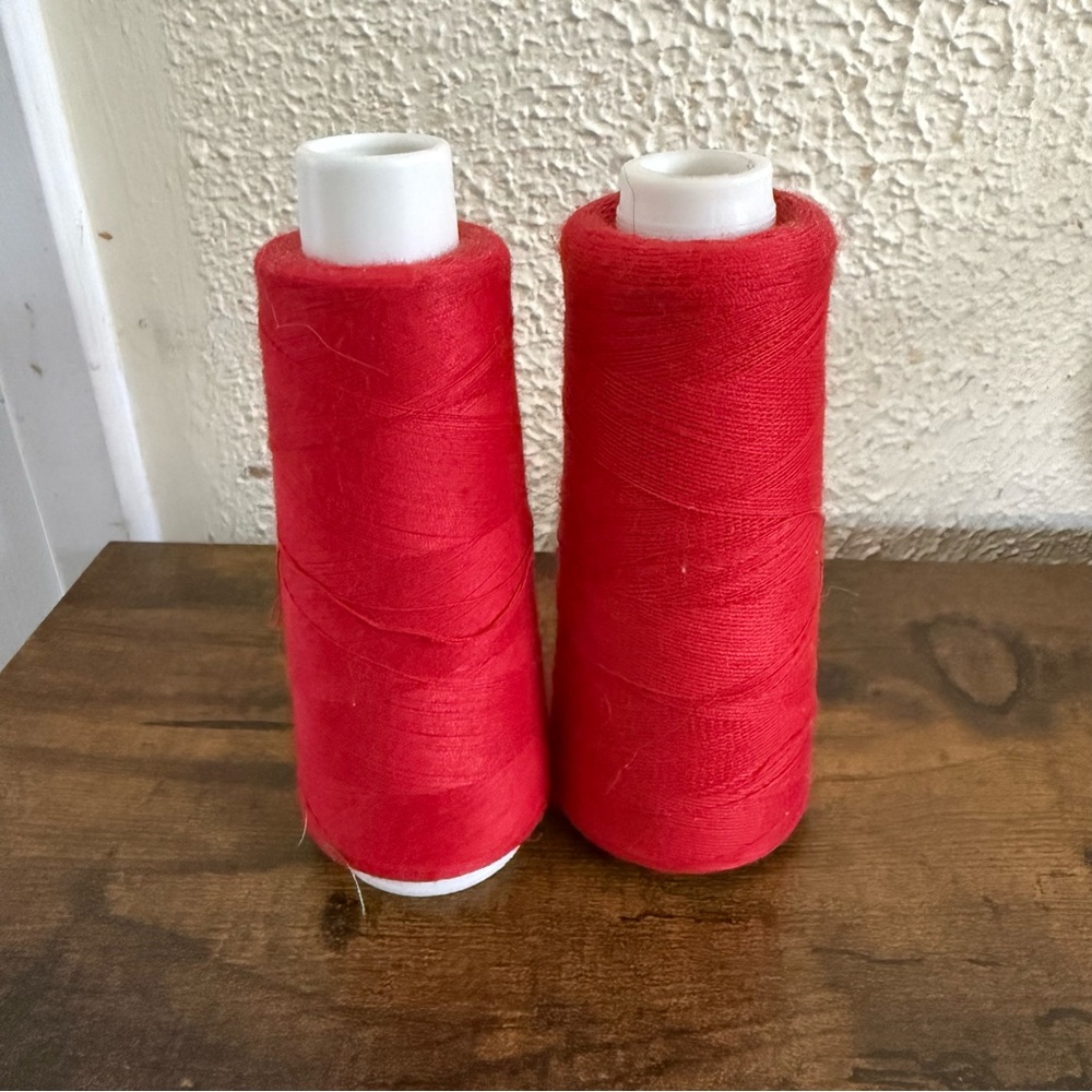 Vibrant Red Thread Spools - 100% Polyester